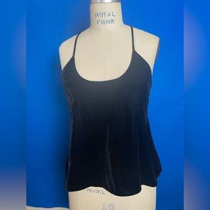 Zara Basic Collection Velvet Black Spaghetti Strap